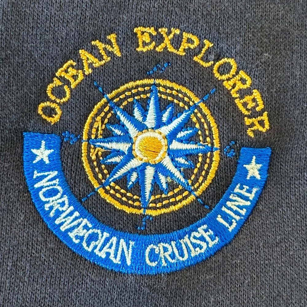 Norwegian Cruise Line Ocean Explorer Alaska Navy Quarter Zip Sweatshirt Mens XL - Picture 8 of 10